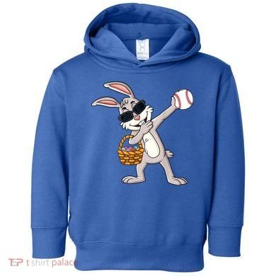 Dabbing Easter Bunny Gift Eggs Basket Baseball Gift Toddler Hoodie