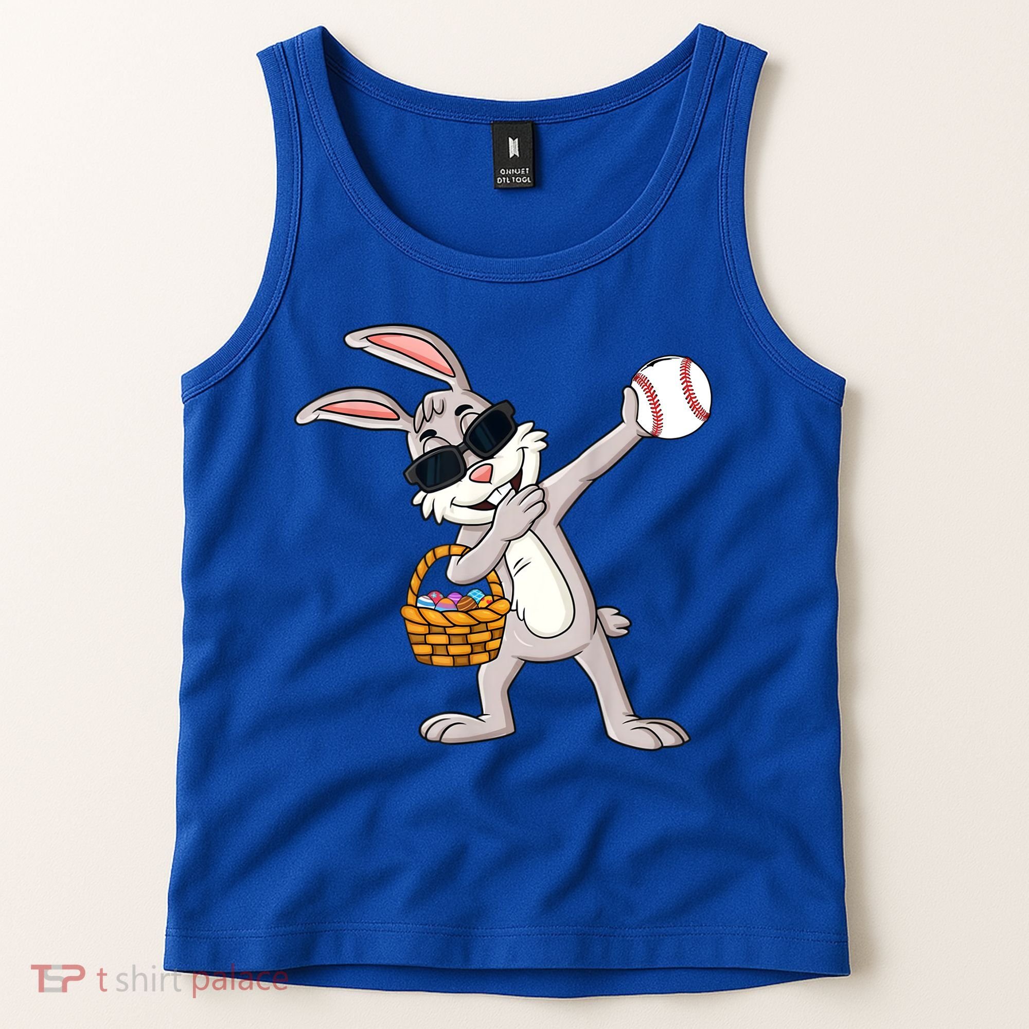 Dabbing Easter Bunny Gift Eggs Basket Baseball Gift Tank Top