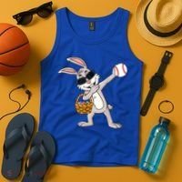 Dabbing Easter Bunny Gift Eggs Basket Baseball Gift Tank Top thumb 4