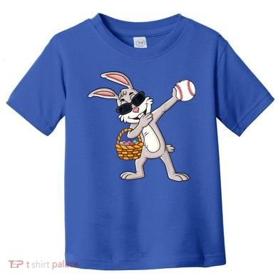 Dabbing Easter Bunny Gift Eggs Basket Baseball Gift Toddler T-Shirt