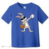 Dabbing Easter Bunny Gift Eggs Basket Baseball Gift Toddler T-Shirt thumb 0
