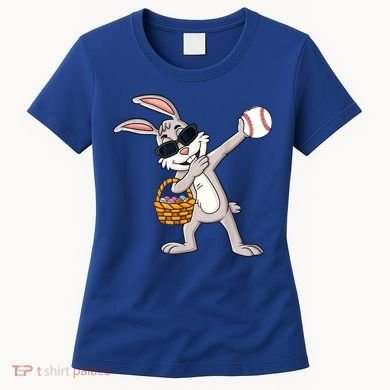 Dabbing Easter Bunny Gift Eggs Basket Baseball Gift Women's T-Shirt