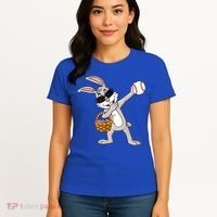 Dabbing Easter Bunny Gift Eggs Basket Baseball Gift Women's T-Shirt thumb 4