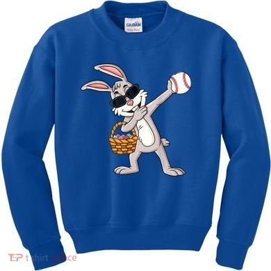 Dabbing Easter Bunny Gift Eggs Basket Baseball Gift Kids Sweatshirt