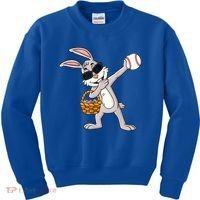Dabbing Easter Bunny Gift Eggs Basket Baseball Gift Kids Sweatshirt thumb 0