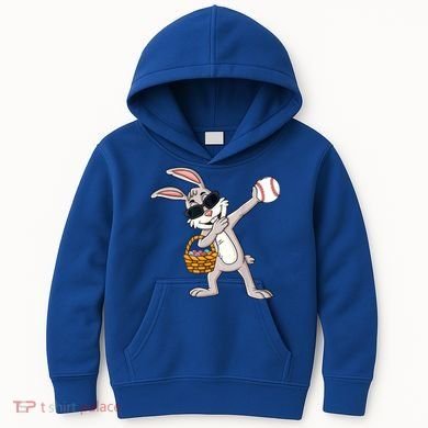 Dabbing Easter Bunny Gift Eggs Basket Baseball Gift Kids Hoodie