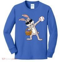 Dabbing Easter Bunny Gift Eggs Basket Baseball Gift Kids Long Sleeve Shirt thumb 0