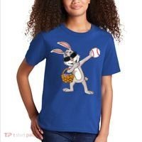 Dabbing Easter Bunny Gift Eggs Basket Baseball Gift Kids T-Shirt thumb 2