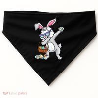 Dabbing Easter Bunny Rabbit Dab Dance Eggs USA-Made Doggie Bandana thumb 0