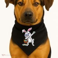 Dabbing Easter Bunny Rabbit Dab Dance Eggs USA-Made Doggie Bandana thumb 1