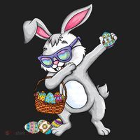 Dabbing Easter Bunny Rabbit Dab Dance Eggs Beanie thumb 2