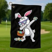 Dabbing Easter Bunny Rabbit Dab Dance Eggs Golf Towel thumb 1