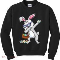Dabbing Easter Bunny Rabbit Dab Dance Eggs Kids Sweatshirt thumb 0