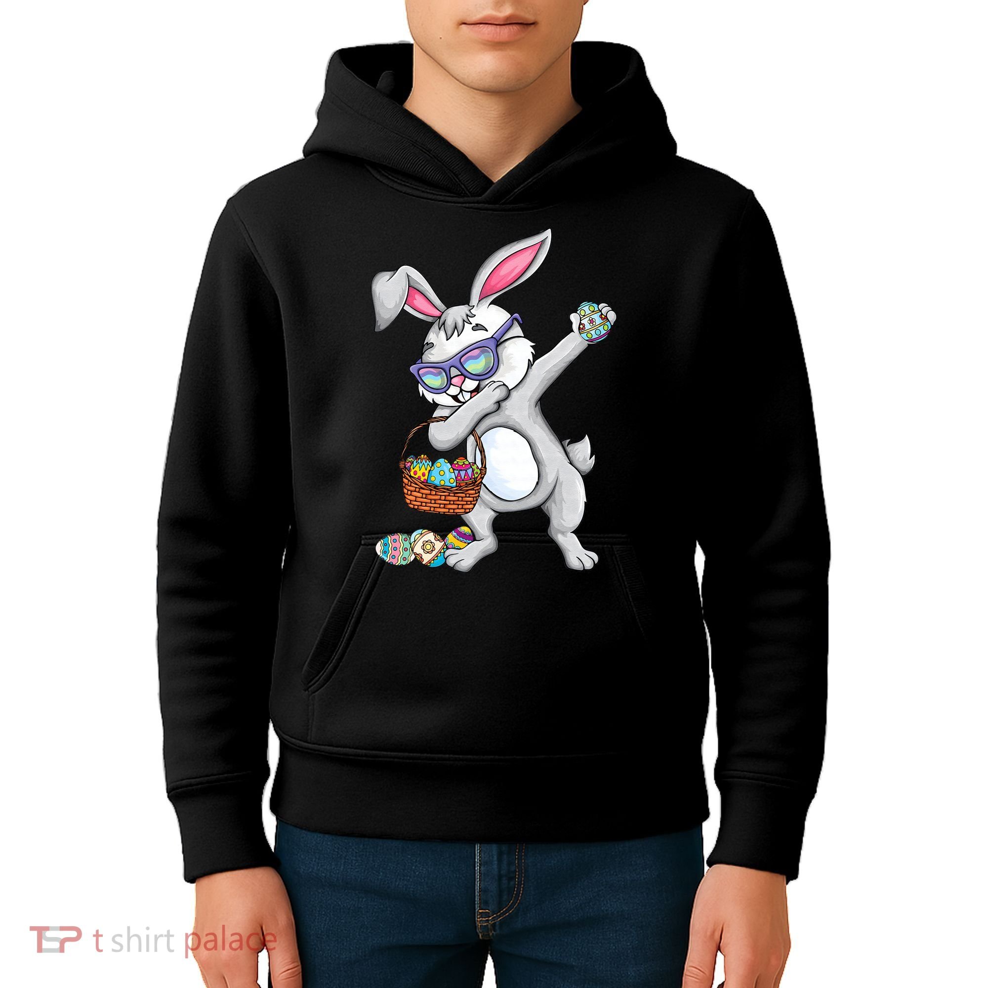 Dabbing Easter Bunny Rabbit Dab Dance Eggs Kids Hoodie