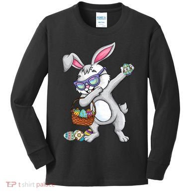 Dabbing Easter Bunny Rabbit Dab Dance Eggs Kids Long Sleeve Shirt