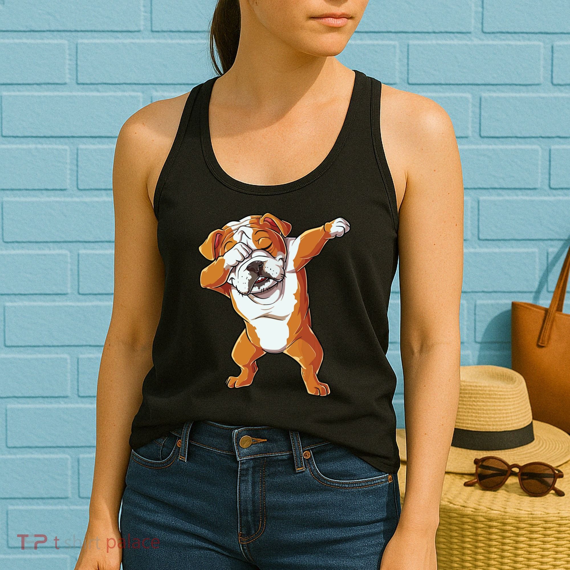Dabbing English Bulldog T Boy Dab Dance Puppy Lover Women's Tank Top