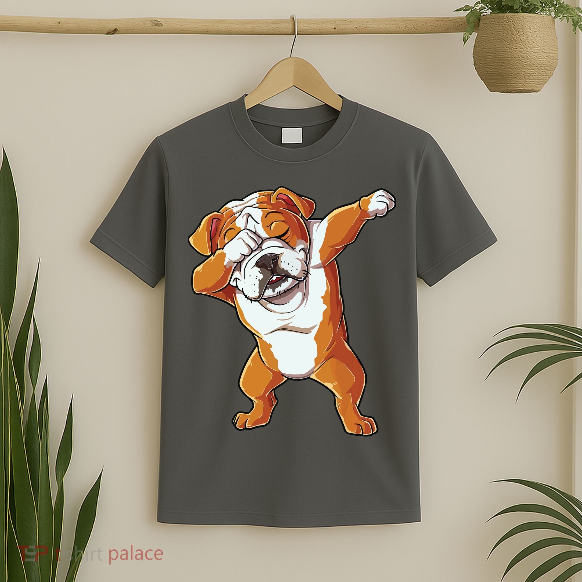 Dabbing English Bulldog T Boy Dab Dance Puppy Lover T-Shirt