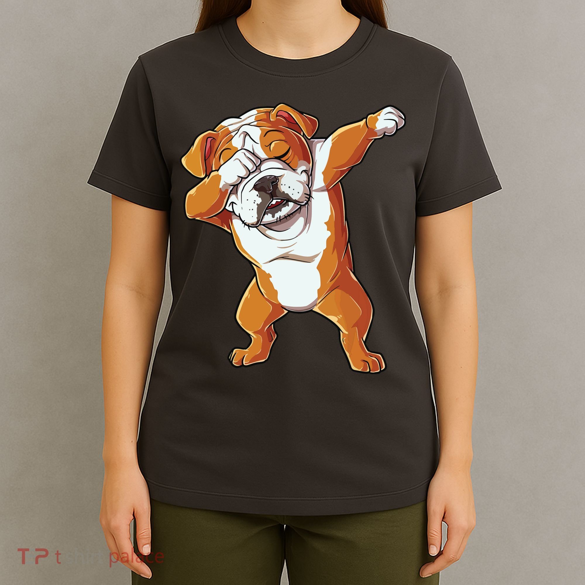 Dabbing English Bulldog T Boy Dab Dance Puppy Lover T-Shirt
