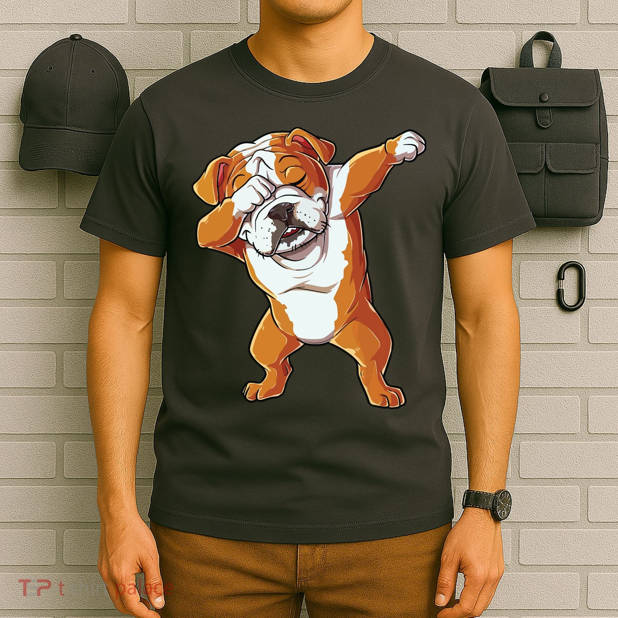 Dabbing English Bulldog T Boy Dab Dance Puppy Lover T-Shirt