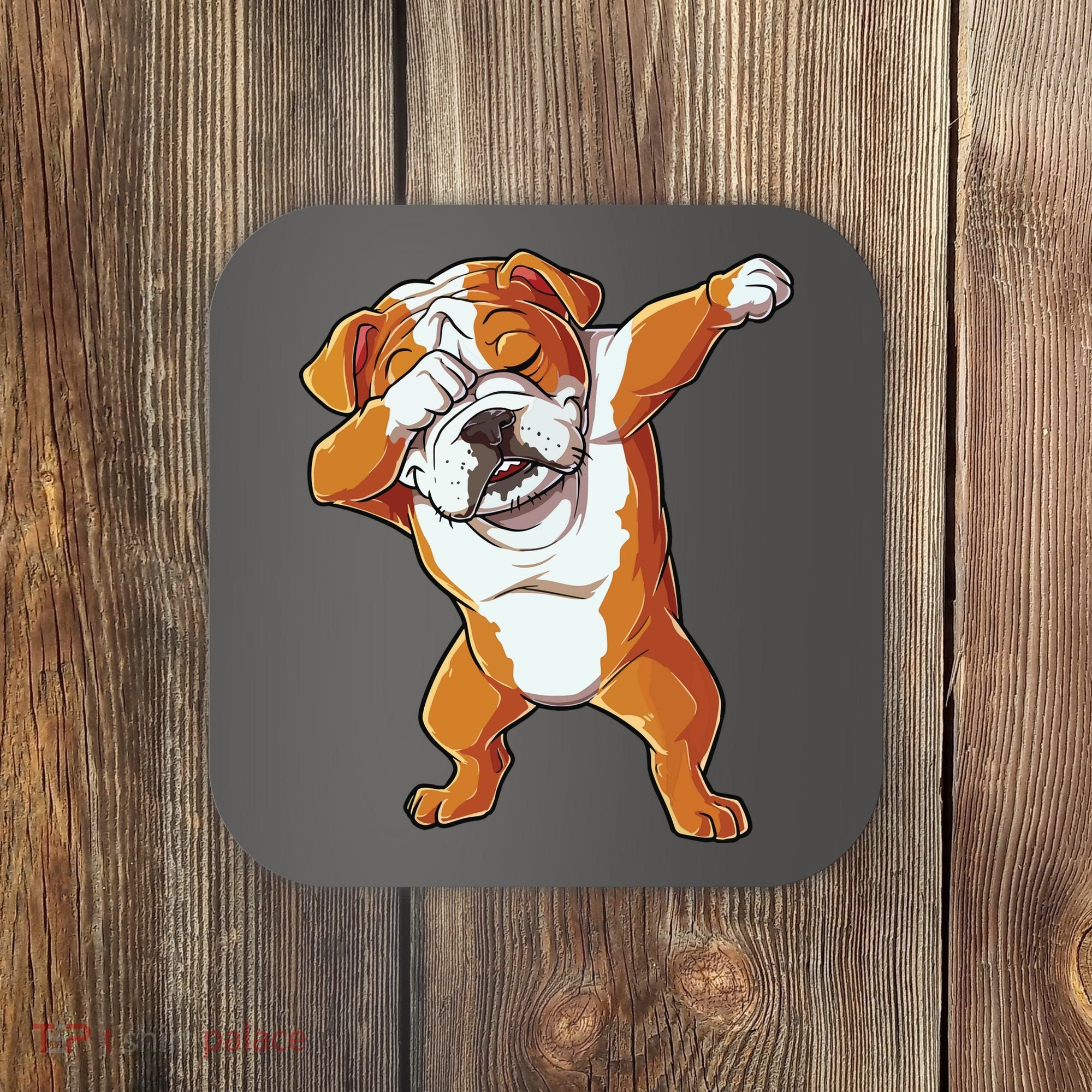 Dabbing English Bulldog T Boy Dab Dance Puppy Lover Coaster