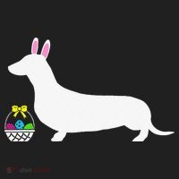 Dachshund Easter Bunny Dog Silhouette Women's Sweatshirt thumb 2