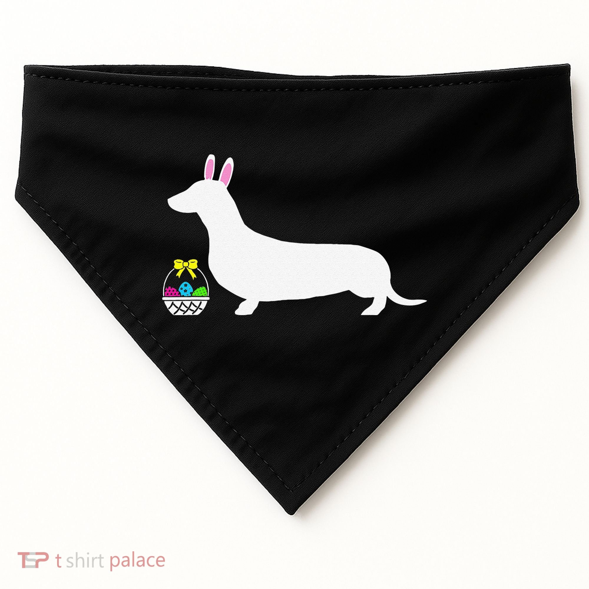 Dachshund Easter Bunny Dog Silhouette USA-Made Doggie Bandana