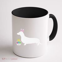 Dachshund Easter Bunny Dog Silhouette Coffee Mug thumb 1