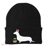 Dachshund Easter Bunny Dog Silhouette Beanie thumb 0
