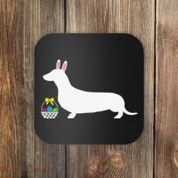 Dachshund Easter Bunny Dog Silhouette Coaster thumb 0