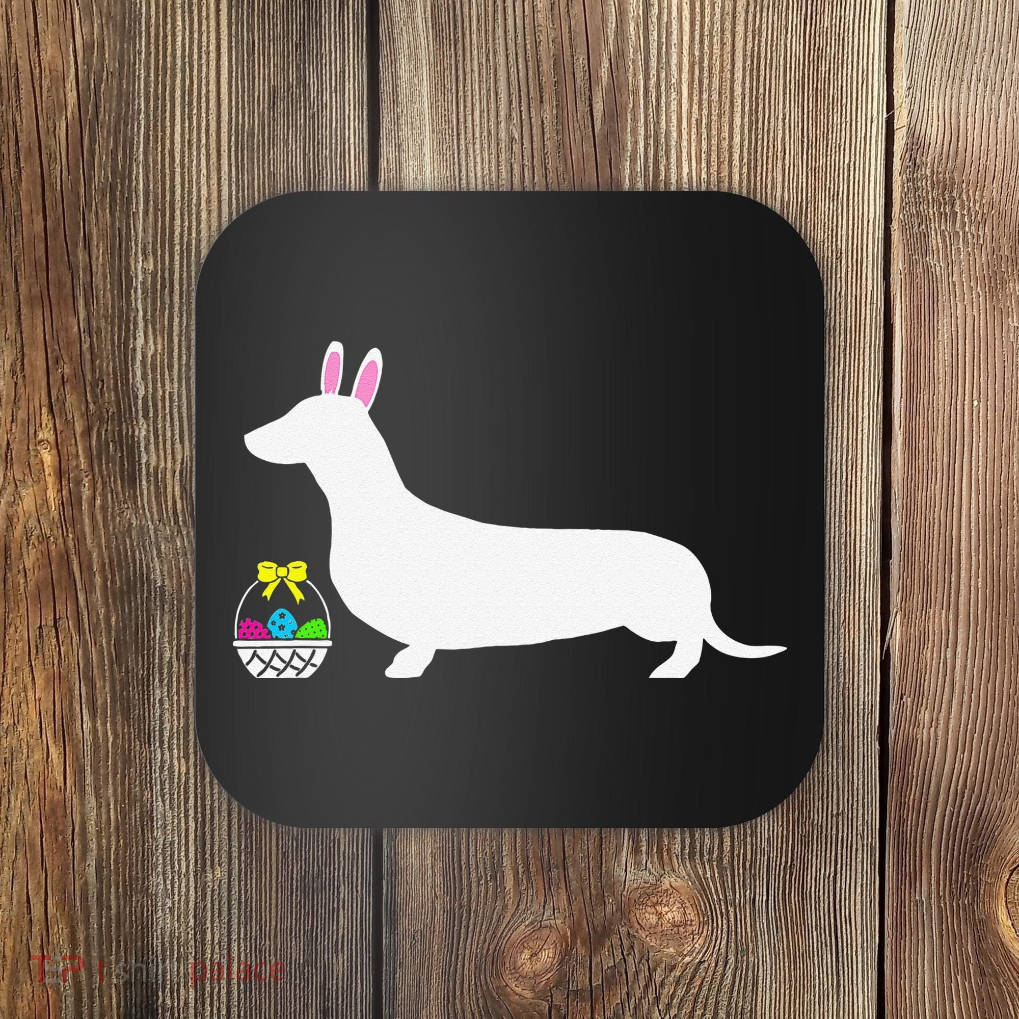 Dachshund Easter Bunny Dog Silhouette Coaster