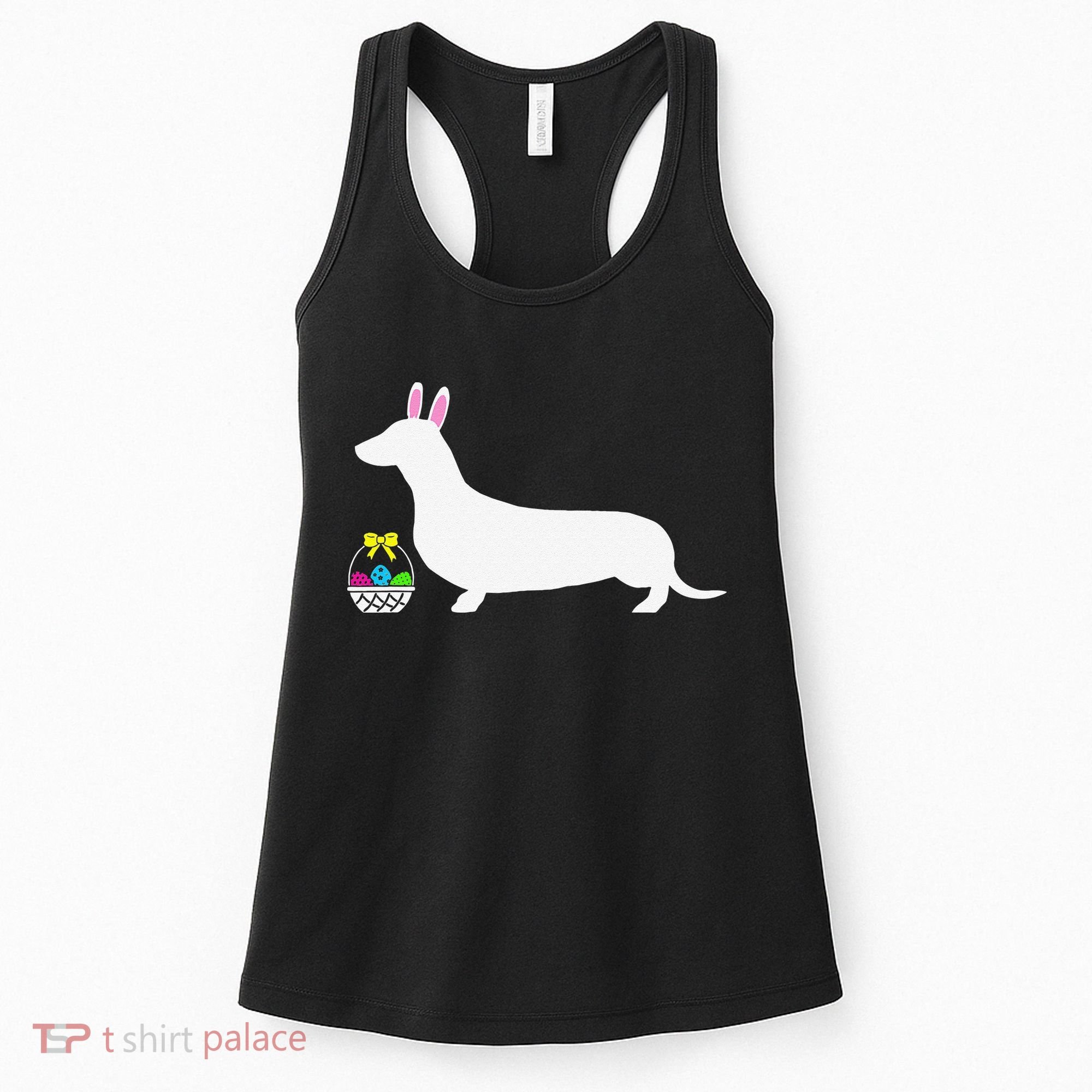 Dachshund Easter Bunny Dog Silhouette Women's Tank Top