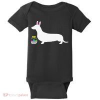 Dachshund Easter Bunny Dog Silhouette Baby Bodysuit thumb 0