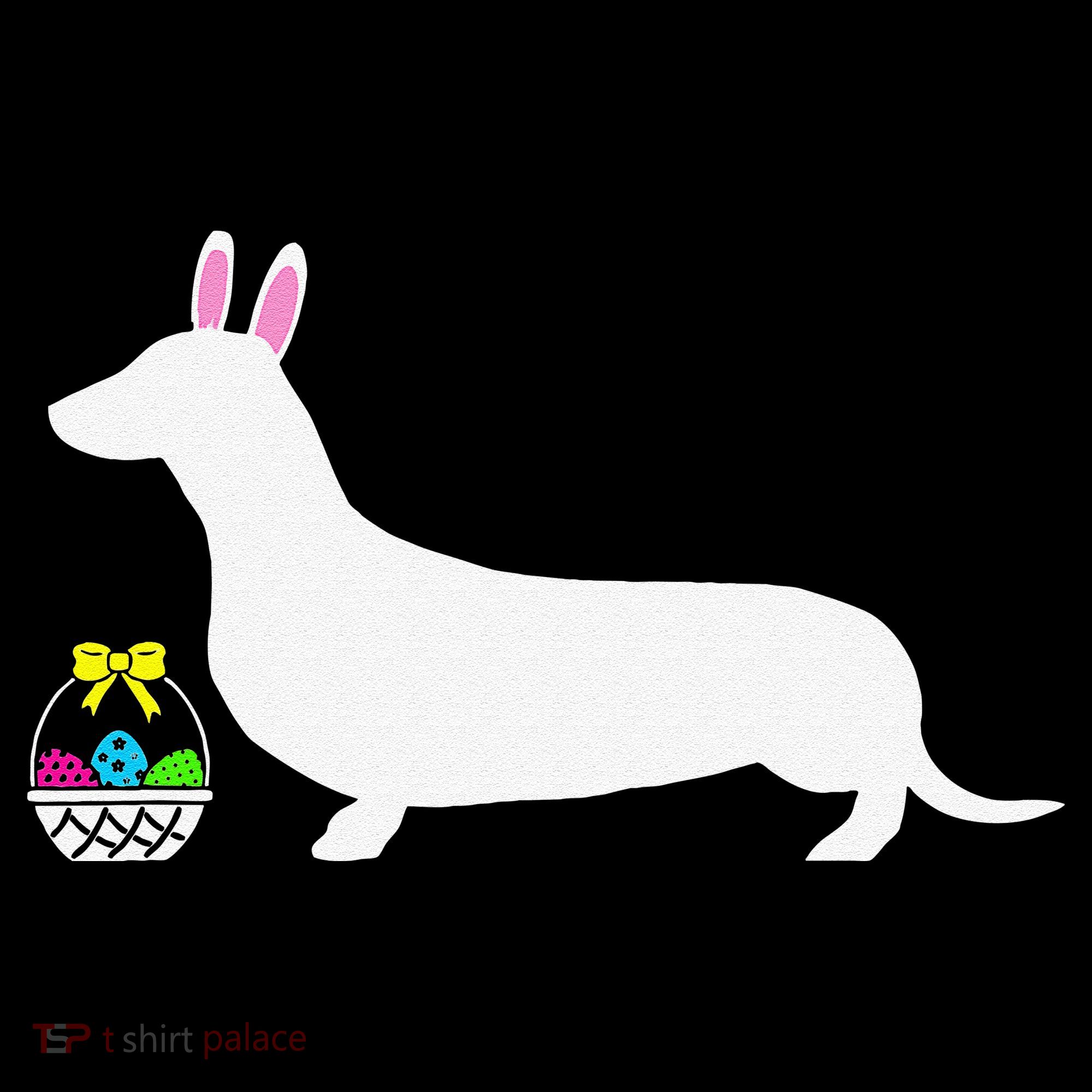 Dachshund Easter Bunny Dog Silhouette Baby Bodysuit