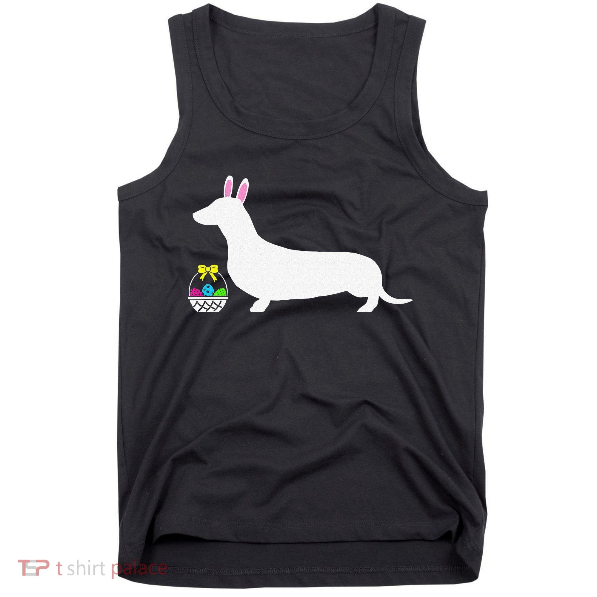 Dachshund Easter Bunny Dog Silhouette Tank Top