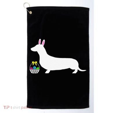 Dachshund Easter Bunny Dog Silhouette Golf Towel