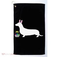 Dachshund Easter Bunny Dog Silhouette Golf Towel thumb 0