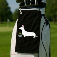 Dachshund Easter Bunny Dog Silhouette Golf Towel thumb 2