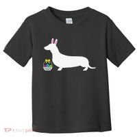 Dachshund Easter Bunny Dog Silhouette Toddler T-Shirt thumb 0