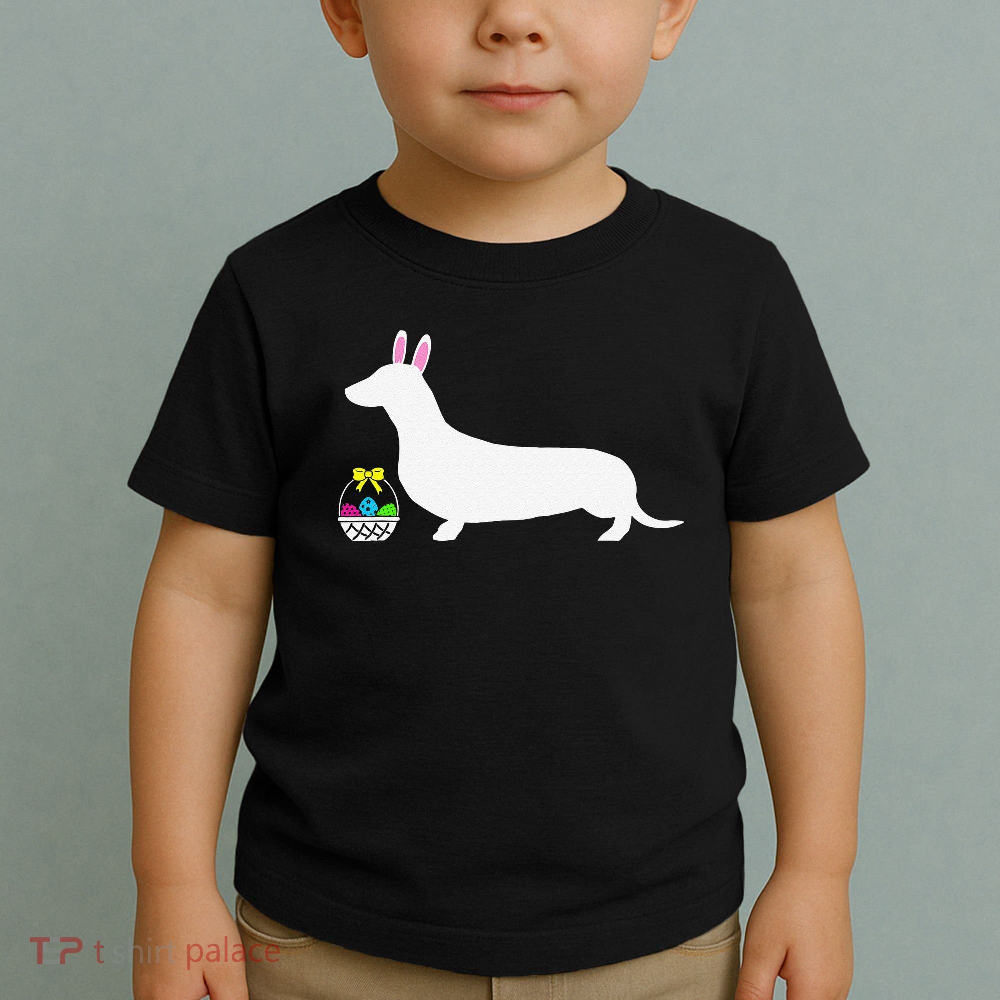 Dachshund Easter Bunny Dog Silhouette Toddler T-Shirt