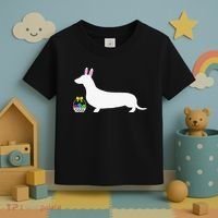 Dachshund Easter Bunny Dog Silhouette Toddler T-Shirt thumb 3
