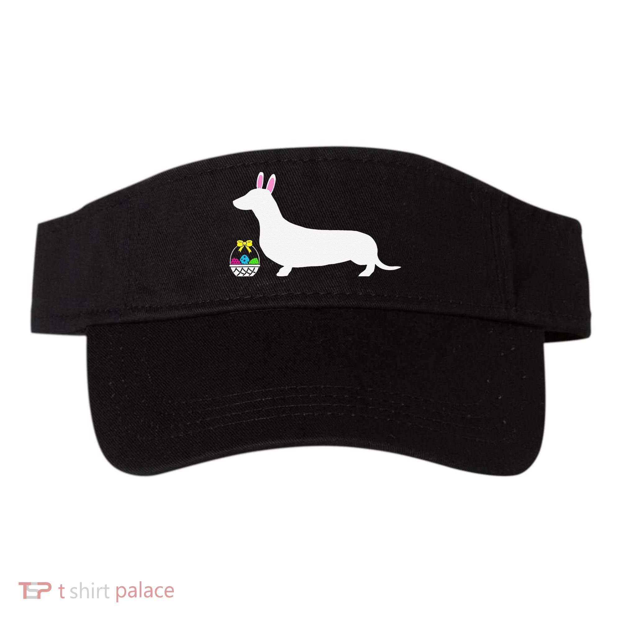 Dachshund Easter Bunny Dog Silhouette Visor