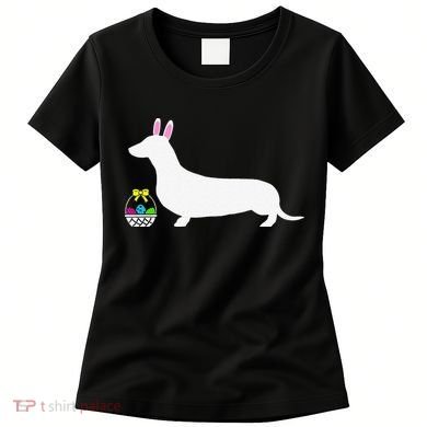 Dachshund Easter Bunny Dog Silhouette Women's T-Shirt
