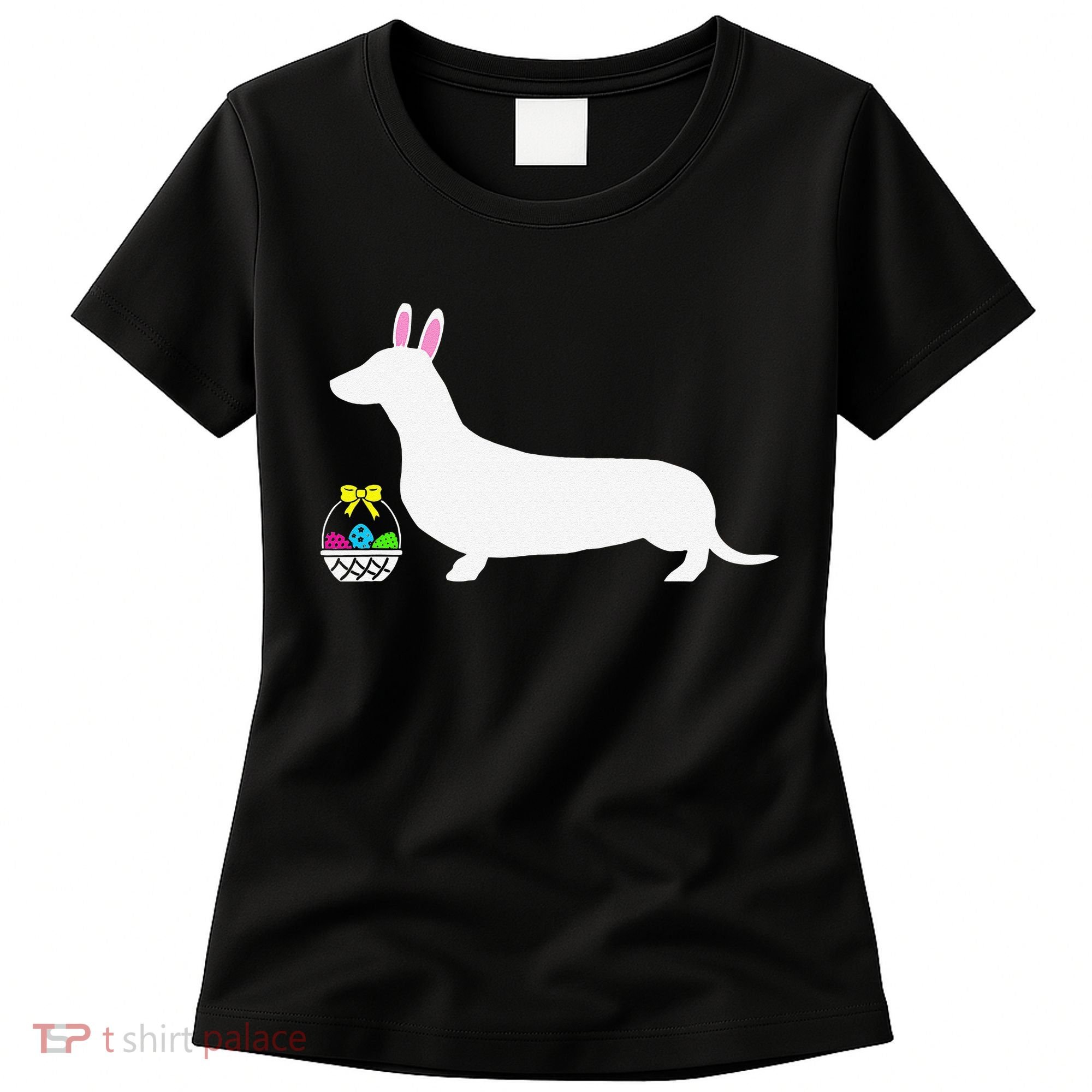 Dachshund Easter Bunny Dog Silhouette Women's T-Shirt