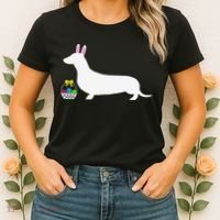 Dachshund Easter Bunny Dog Silhouette Women's T-Shirt thumb 2
