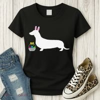 Dachshund Easter Bunny Dog Silhouette Women's T-Shirt thumb 3