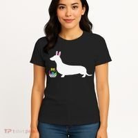 Dachshund Easter Bunny Dog Silhouette Women's T-Shirt thumb 4