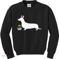 Dachshund Easter Bunny Dog Silhouette Kids Sweatshirt thumb 0