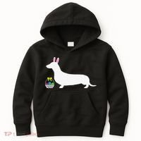 Dachshund Easter Bunny Dog Silhouette Kids Hoodie thumb 0