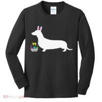 Dachshund Easter Bunny Dog Silhouette Kids Long Sleeve Shirt thumb 0