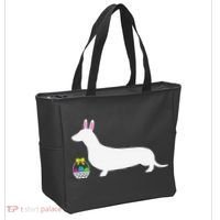 Dachshund Easter Bunny Dog Silhouette Tote Bag thumb 2